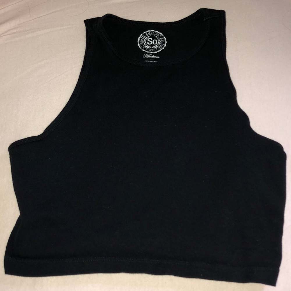 Solid black crop top
